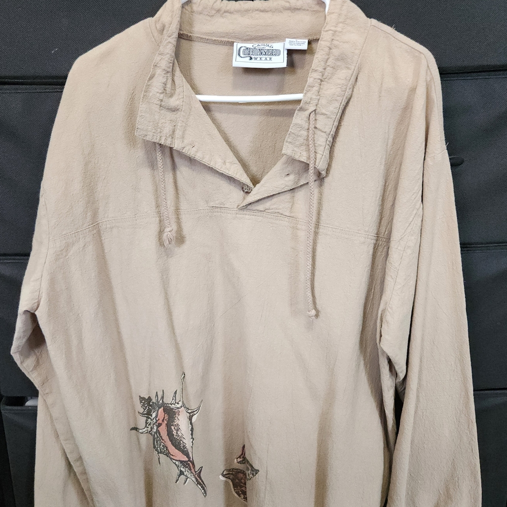 Men's Tan Graphic Casual Shirt